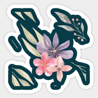 Vintage Floral Patterns Watercolor Sticker